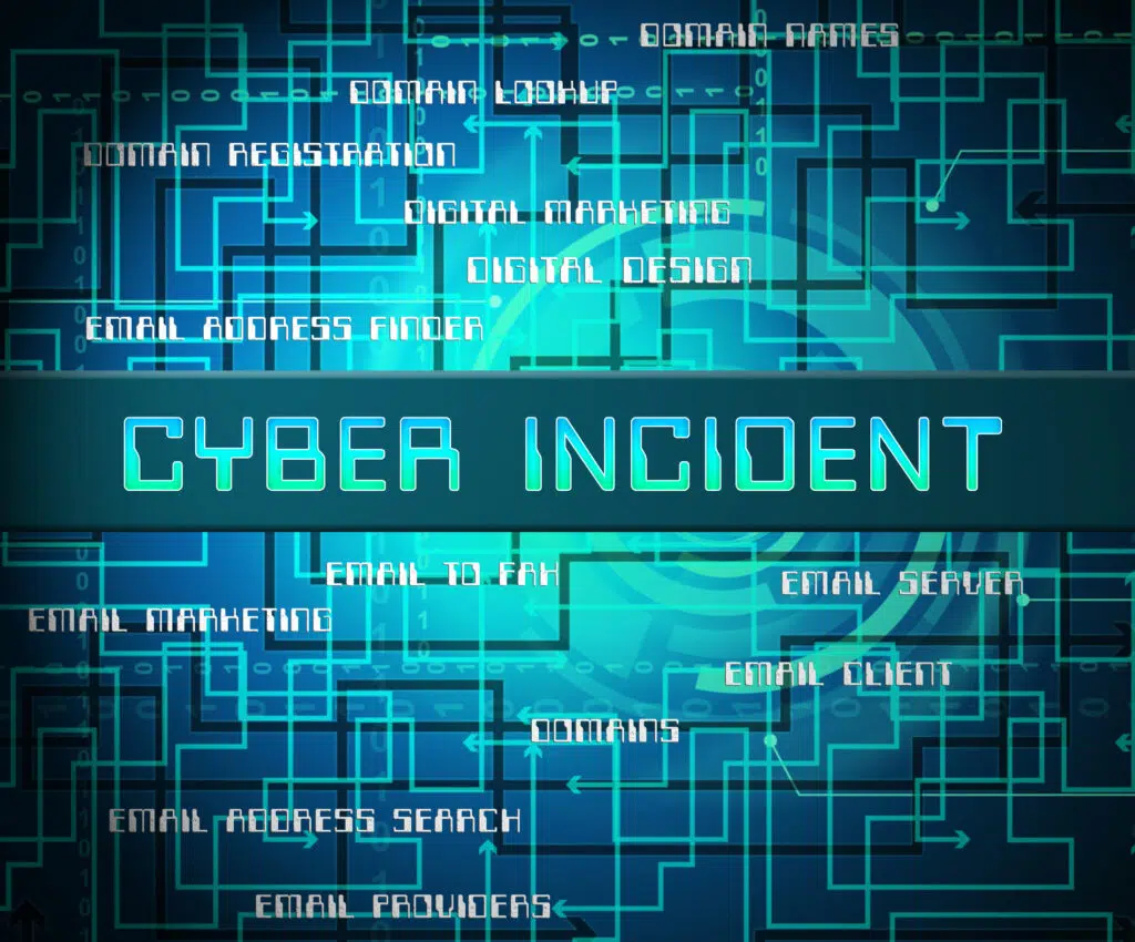 A cyber incident pop up