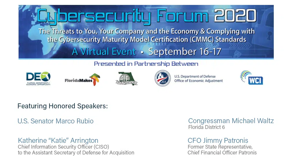 Information for a virtual cybersecurity forum event