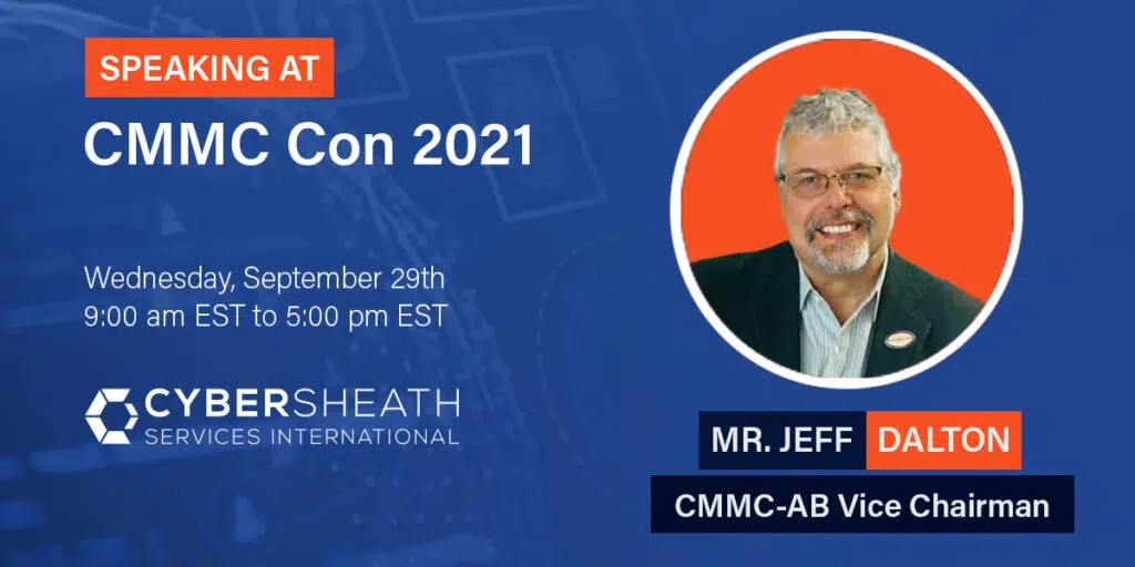 A speaker announcement for CMMC Con 2021