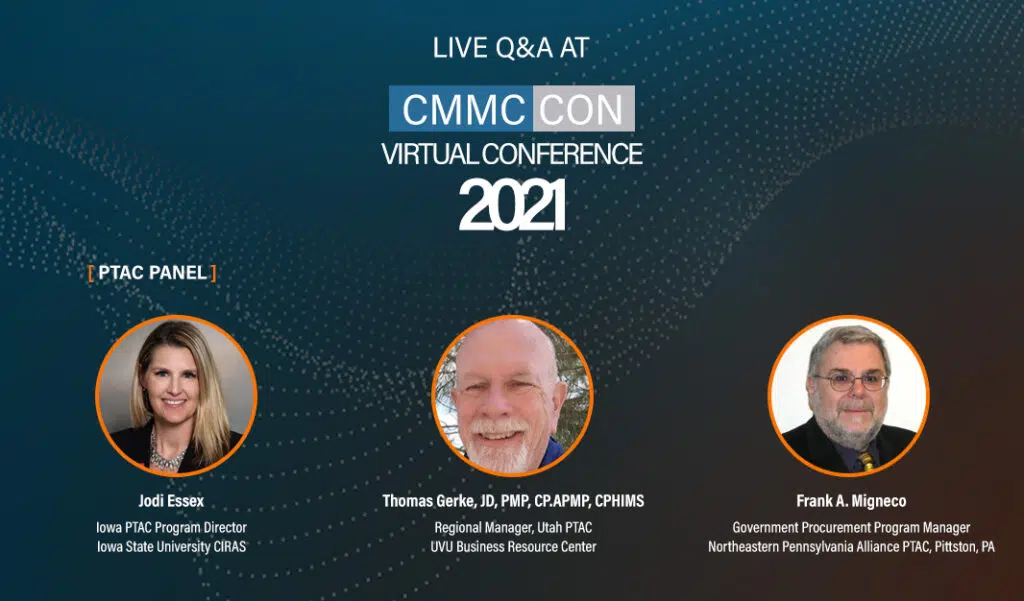 A virtual conference announcement for CMMC Con 2021