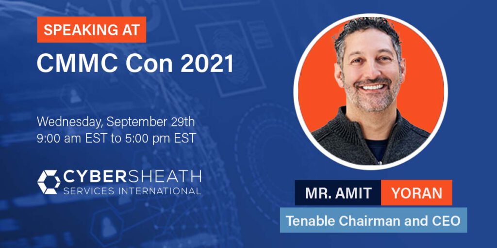 A speaker announcement for CMMC Con 2021