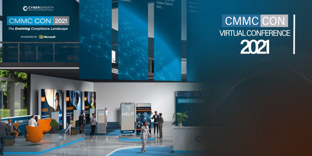 A header image for CMMC Con 2021, a virtual conference