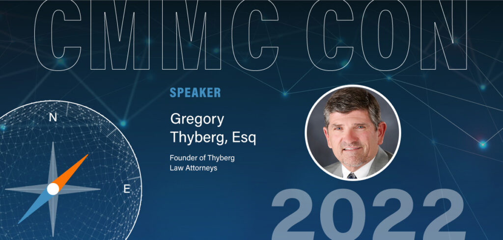 A header image for CMMC Con 2022 featuring a speaker