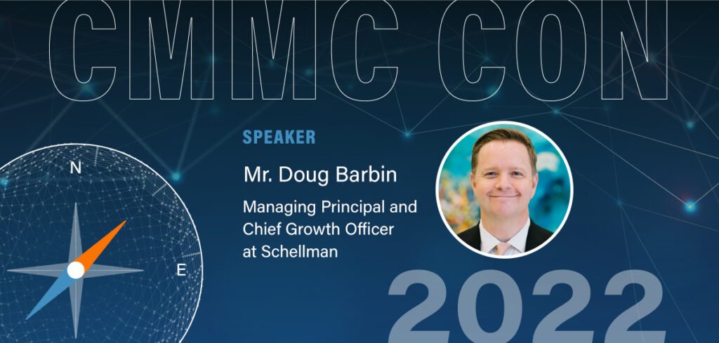 A header image for CMMC Con 2022 featuring a speaker