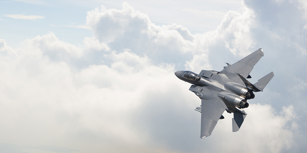 Jet Flying in Clear Sky