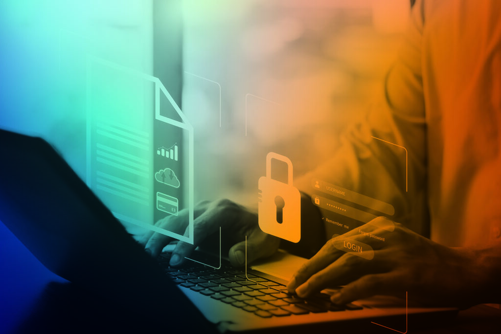 Cyber security internet and networking concept.